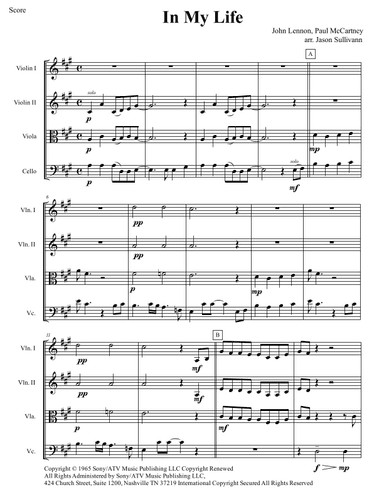 In My Life (arr. Jason Sullivann)