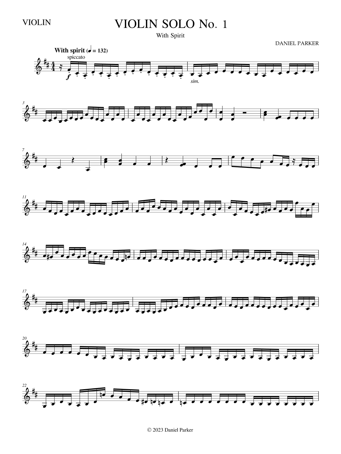 Violin Solo No. 1 (With Spirit)
