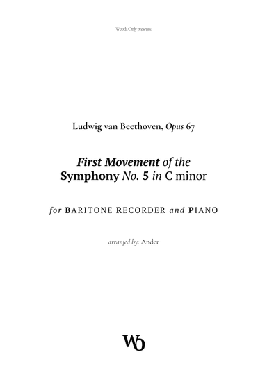 Symphony No. 5 by Beethoven for Bass Recorder (arr. Ander)