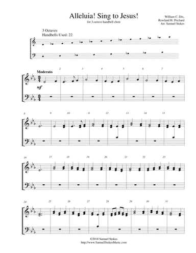 Alleluia! Sing to Jesus! - for 3-octave handbell choir (arr. Samuel Stokes)