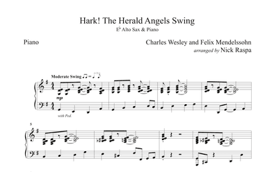 Hark! The Herald Angels Swing (Alto Sax & Piano) Piano part (arr. Nick Raspa)