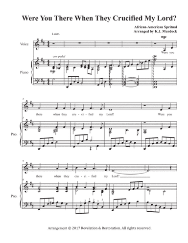 Were You There When They Crucified My Lord? (Soprano and piano) (arr. K.J. Murdock)