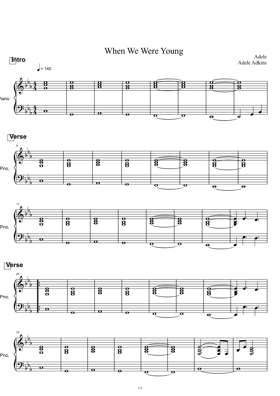 When We Were Young (arr. Adele Adkins)