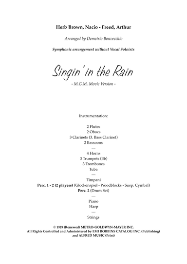 Singin' In The Rain (arr. Demetrio Bonvecchio)
