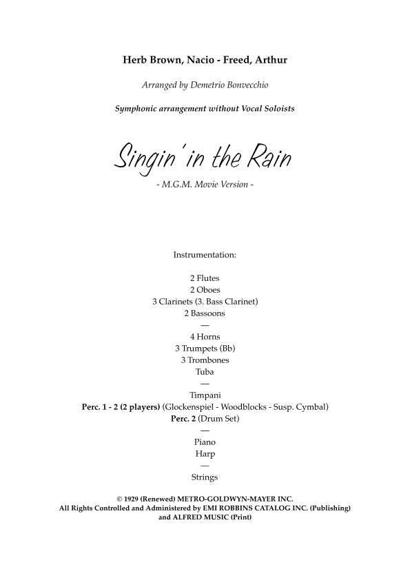 Singin' In The Rain (arr. Demetrio Bonvecchio)