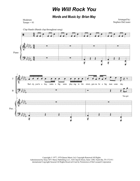 We Will Rock You (arr. Stephen DeCesare)