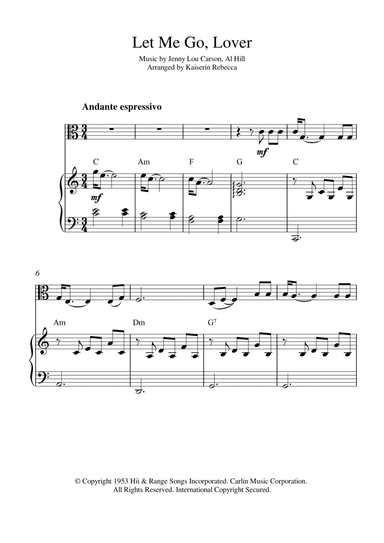 Let Me Go, Lover! (arr. Kaiserin Rebecca)
