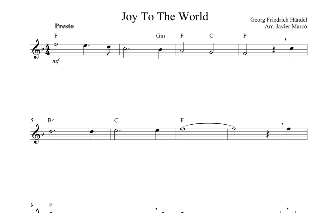 Christmas Carols for Alto Recorder: Joy To The World (arr. Javier Marcó)