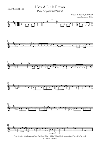 I Say A Little Prayer (arr. Fernando Britto)