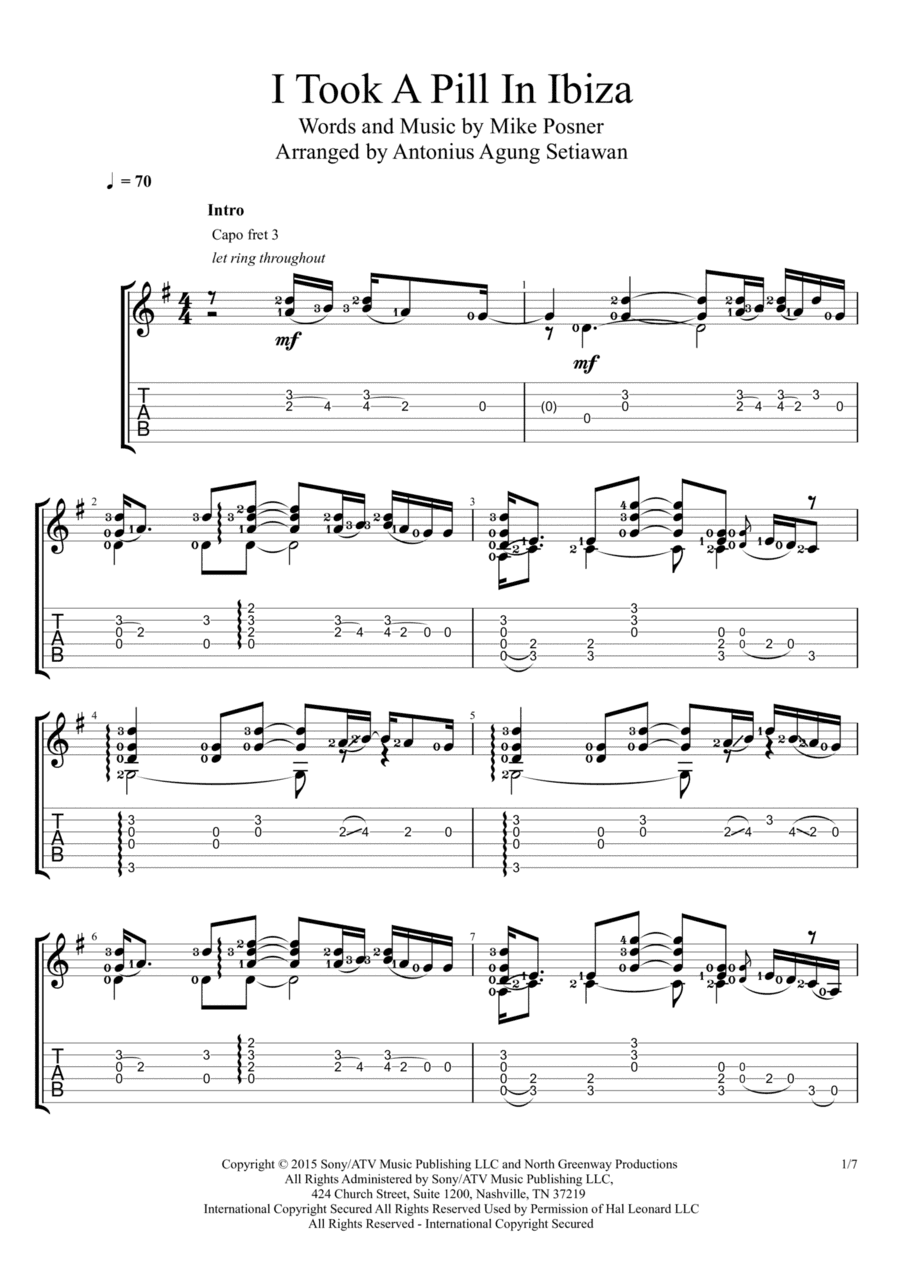 I Took A Pill In Ibiza (arr. Antonius Agung Setiawan)