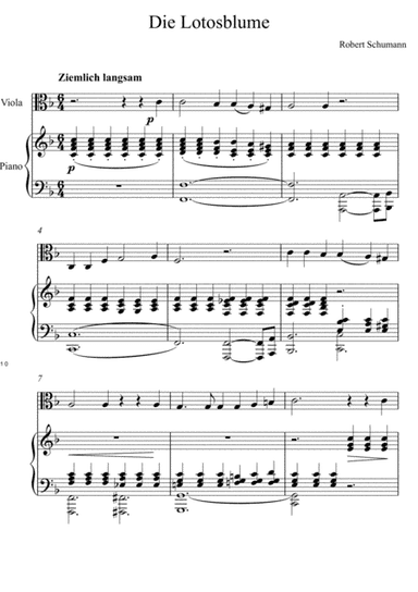 Robert Schumann - Die Lotosblume (Viola Solo) (arr. André Laitano)