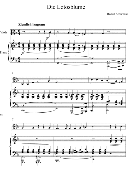 Robert Schumann - Die Lotosblume (Viola Solo) (arr. André Laitano)