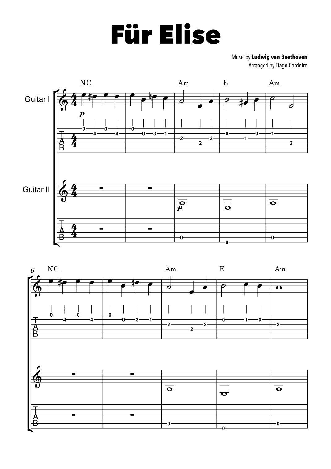 Für Elise (arr. Tiago Cordeiro)