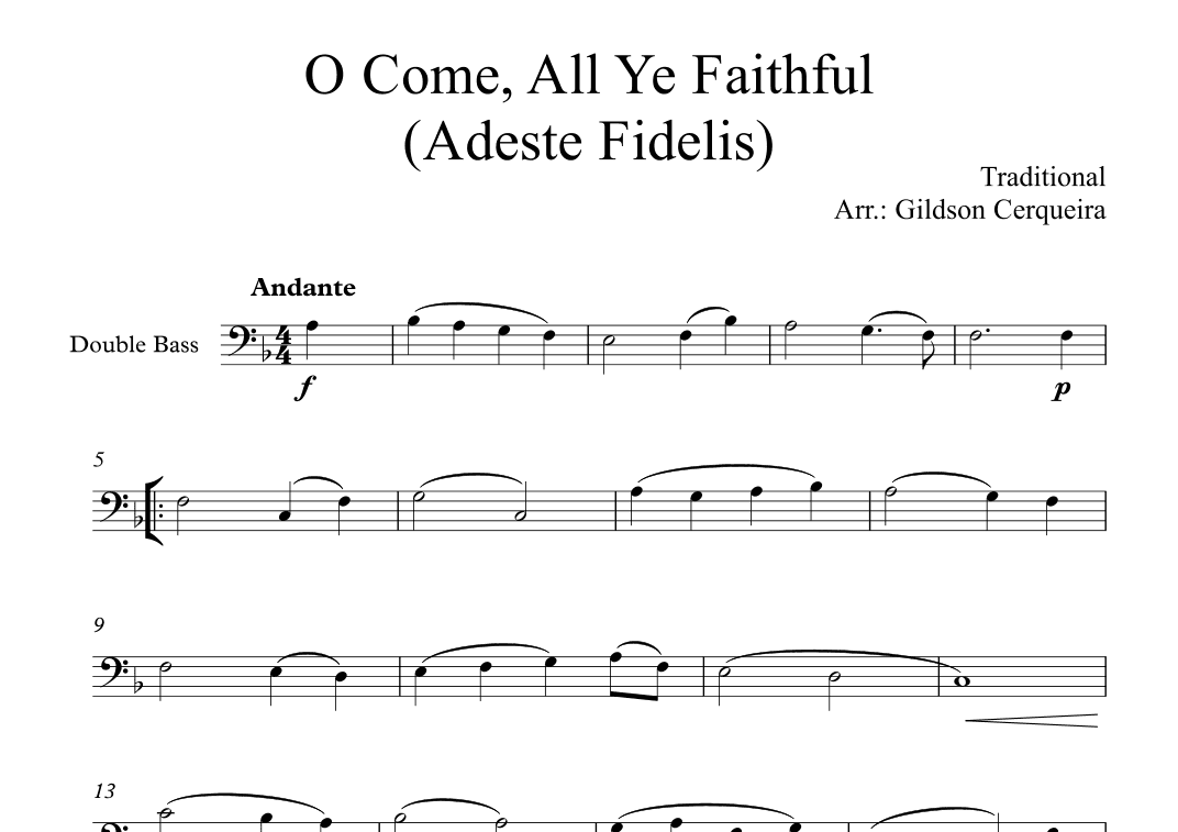 O Come, All Ye Faithful (Adeste Fidelis) (arr. Gildson Cerqueira)