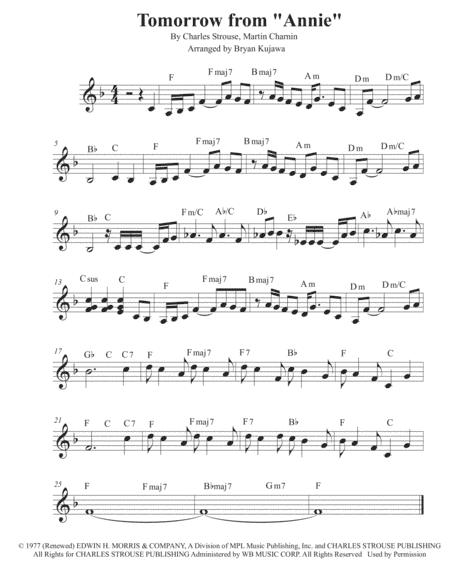 Tomorrow (arr. Bryan Kujawa)