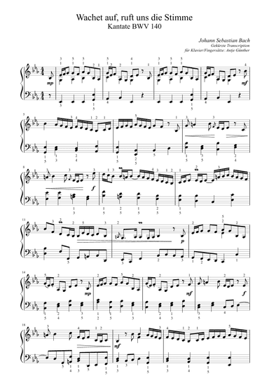 Wachet auf, ruft uns die Stimme (arr. Antje Günther)