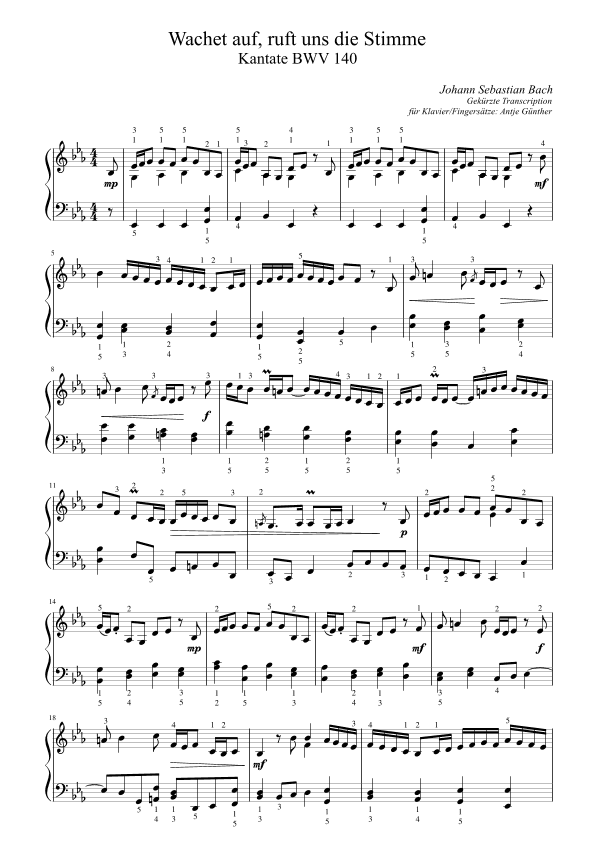 Wachet auf, ruft uns die Stimme (arr. Antje Günther)