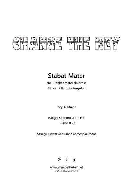 Stabat Mater No.1 Stabat Mater dolorosa - D Major (arr. Change the Key)