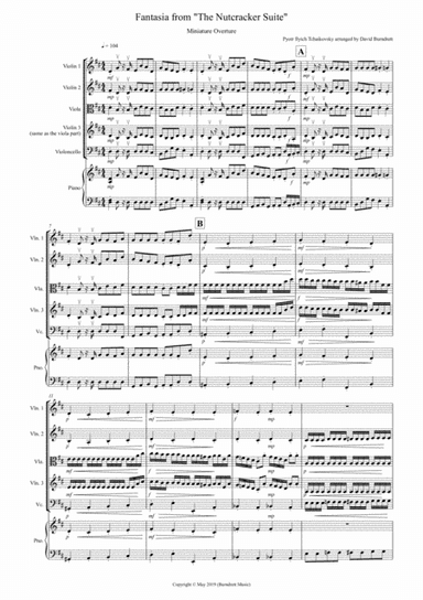 Miniature Overture (Fantasia from Nutcracker) for String Quartet (arr. David Burndrett)