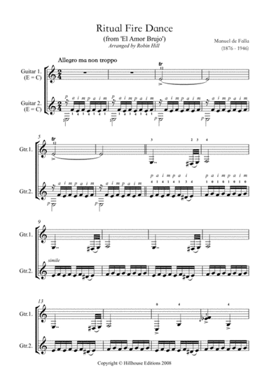 Ritual Fire Dance (arranged for two guitars) (arr. Robin Hill)