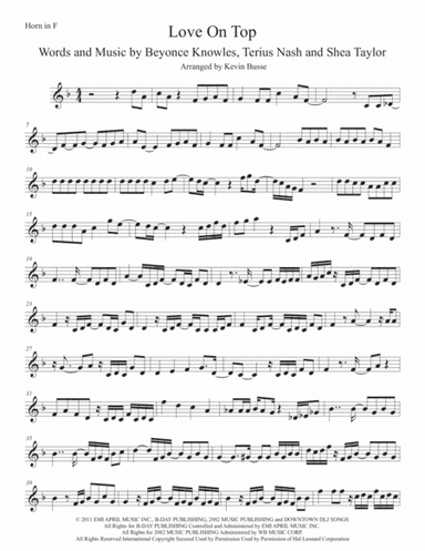Love On Top (arr. Kevin Busse)