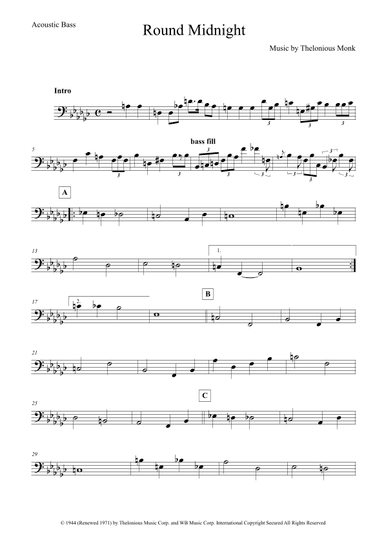 'round Midnight (arr. The Sheet Music Library)