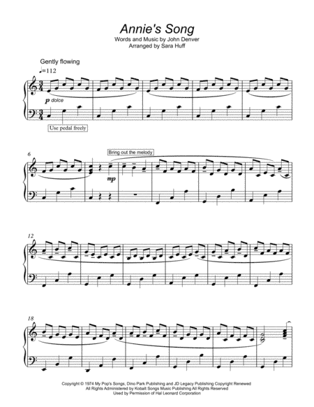 Annie's Song (arr. Sara Huff)