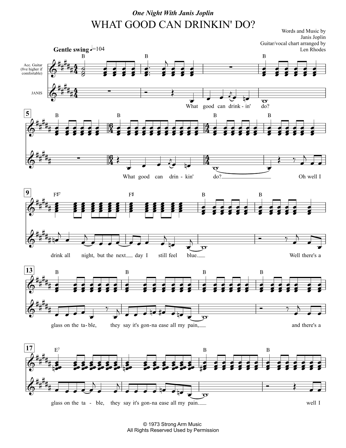 What Good Can Drinkin' Do? (arr. Len Rhodes)