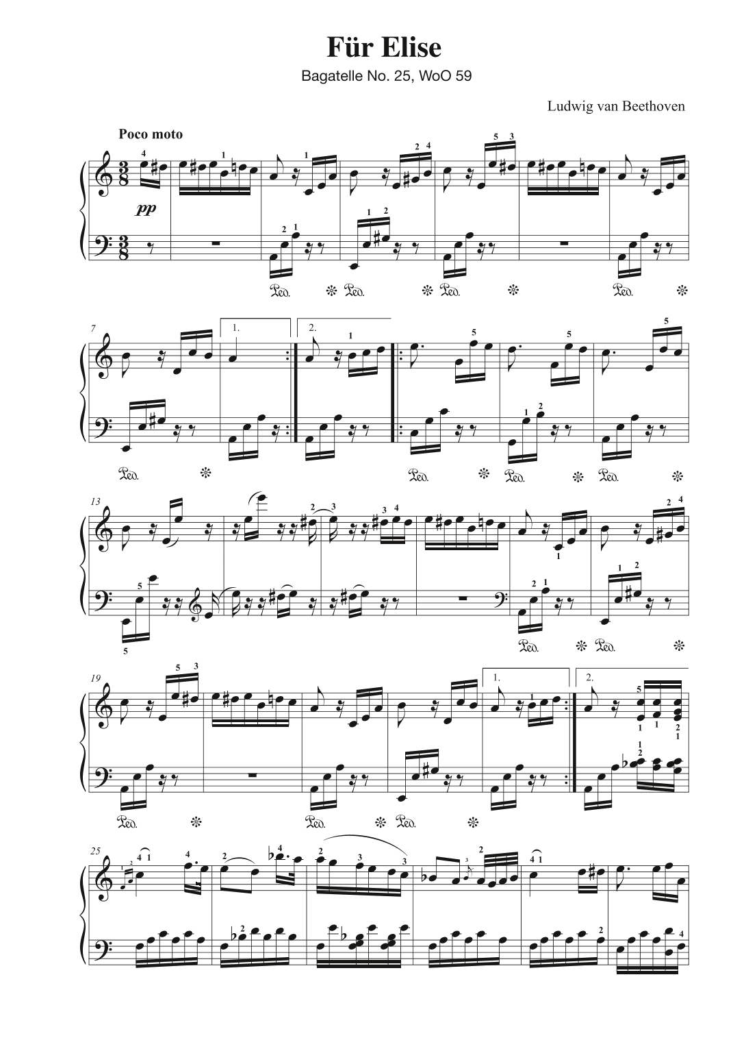 Für Elise - Bagatelle No. 25, WoO 59 (arr. Avgusta Udartseva)