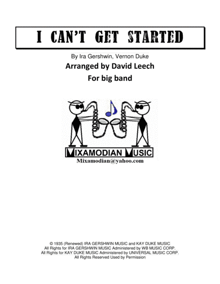 I Can't Get Started (arr. David Leech)