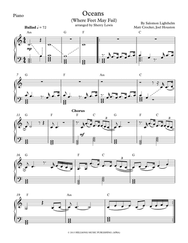 Oceans (where Feet May Fail) (arr. Sherry Lewis)