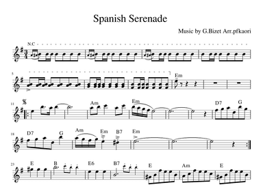 "Spanish Serenade" (Em) (arr. pfkaori)