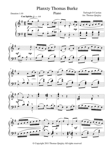 Planxty Thomas Burke (arr. Thomas Quigley)