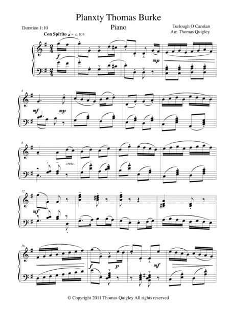 Planxty Thomas Burke (arr. Thomas Quigley)
