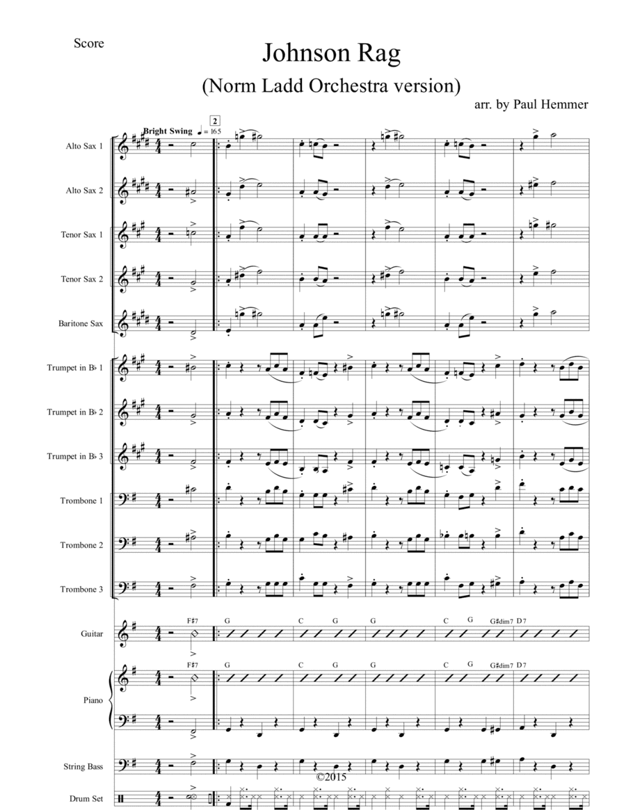 The Johnson Rag - swing band arrangement in the style of Norm Ladd Orchestra (Chicago) (arr. Paul Hemmer)