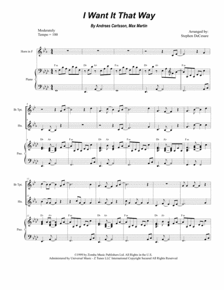 I Want It That Way (arr. Stephen DeCesare)