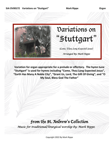 Variations on "Stuttgart" (Come, Thou Long Expected Jesus)  StA OV00173 (arr. Mark Rippe)