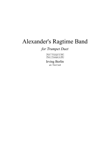 Alexander's Ragtime Band (arr. Tim Curd)