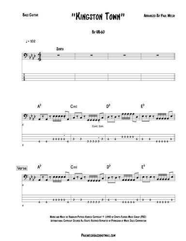 Kingston Town (arr. P Welsh)
