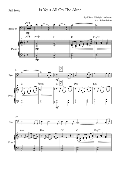 Is Your All On The Altar? (arr. Fabio Britto)