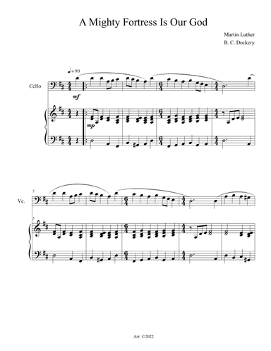 A Mighty Fortress is Our God (Cello Solo with Piano Accompaniment) (arr. B. C. Dockery)