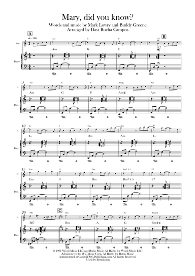 Mary, Did You Know? (arr. Davi Rocha Campos)