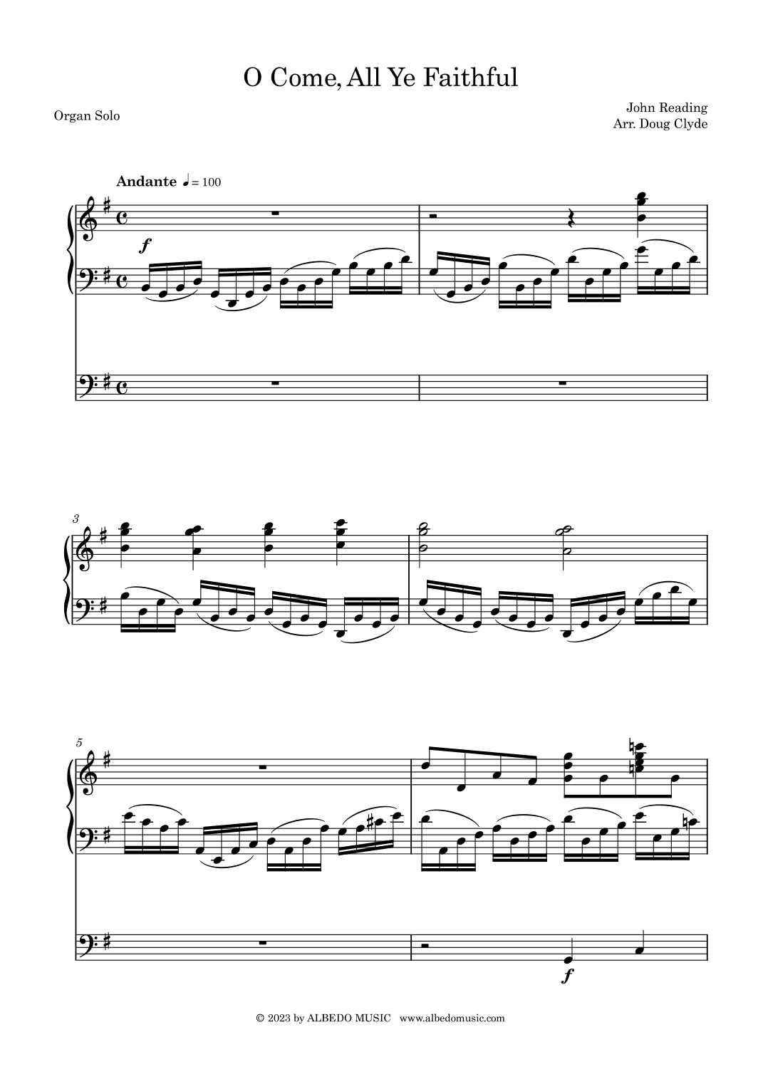 O Come All Ye Faithful, Organ Solo (arr. Doug Clyde)