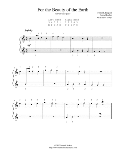 For the Beauty of the Earth - for very easy piano (arr. Samuel Stokes)