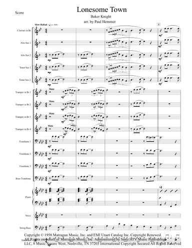Lonesome Town (arr. Paul Hemmer)