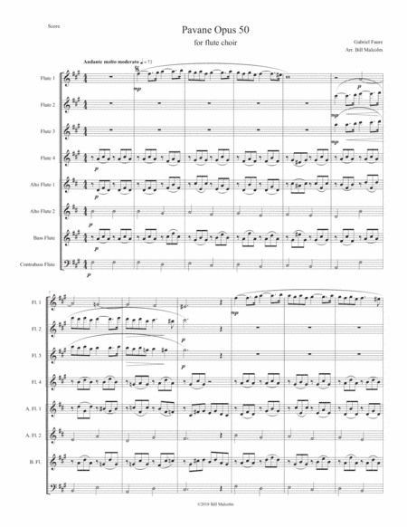 Pavane Opus 50 for flute choir (arr. Bill Malcolm)