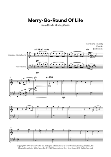 Merry-go-round Of Life (arr. Cadenza Editions)