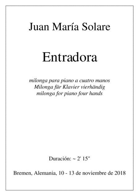 Entradora [piano 4 hands]