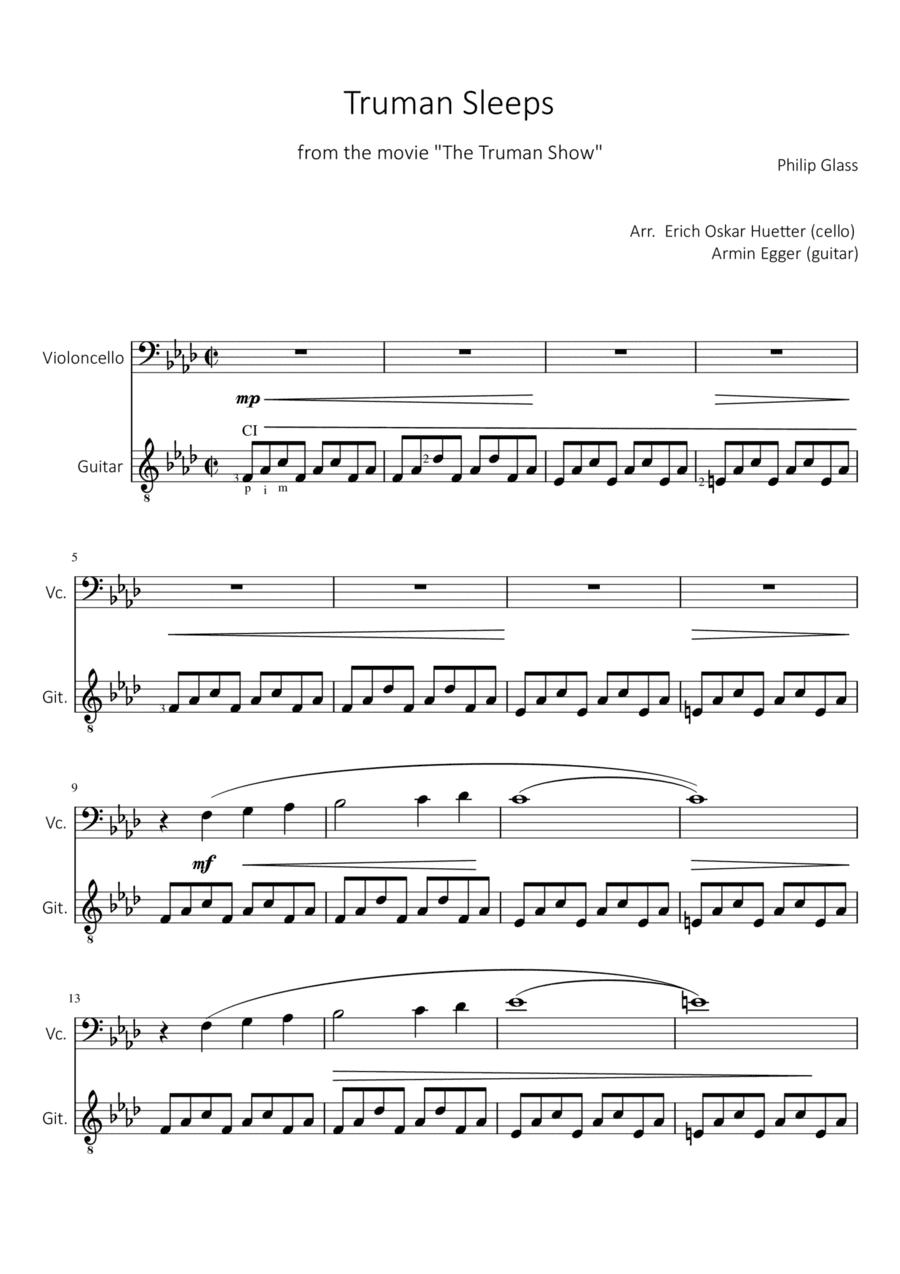 Truman Sleeps (arr. Armin Egger, Erich Oskar Huetter)
