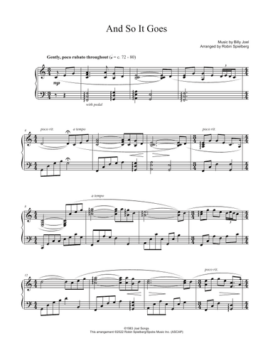 And So It Goes (arr. Robin Spielberg)
